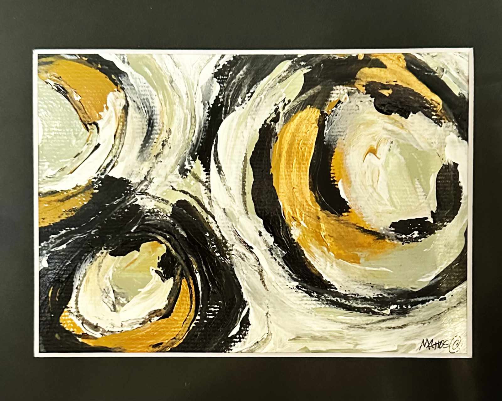 an abstract painting of a rose