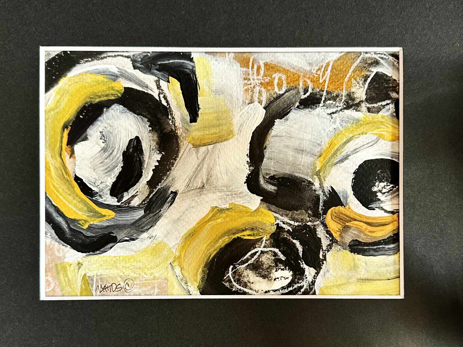 an abstract painting of a rose