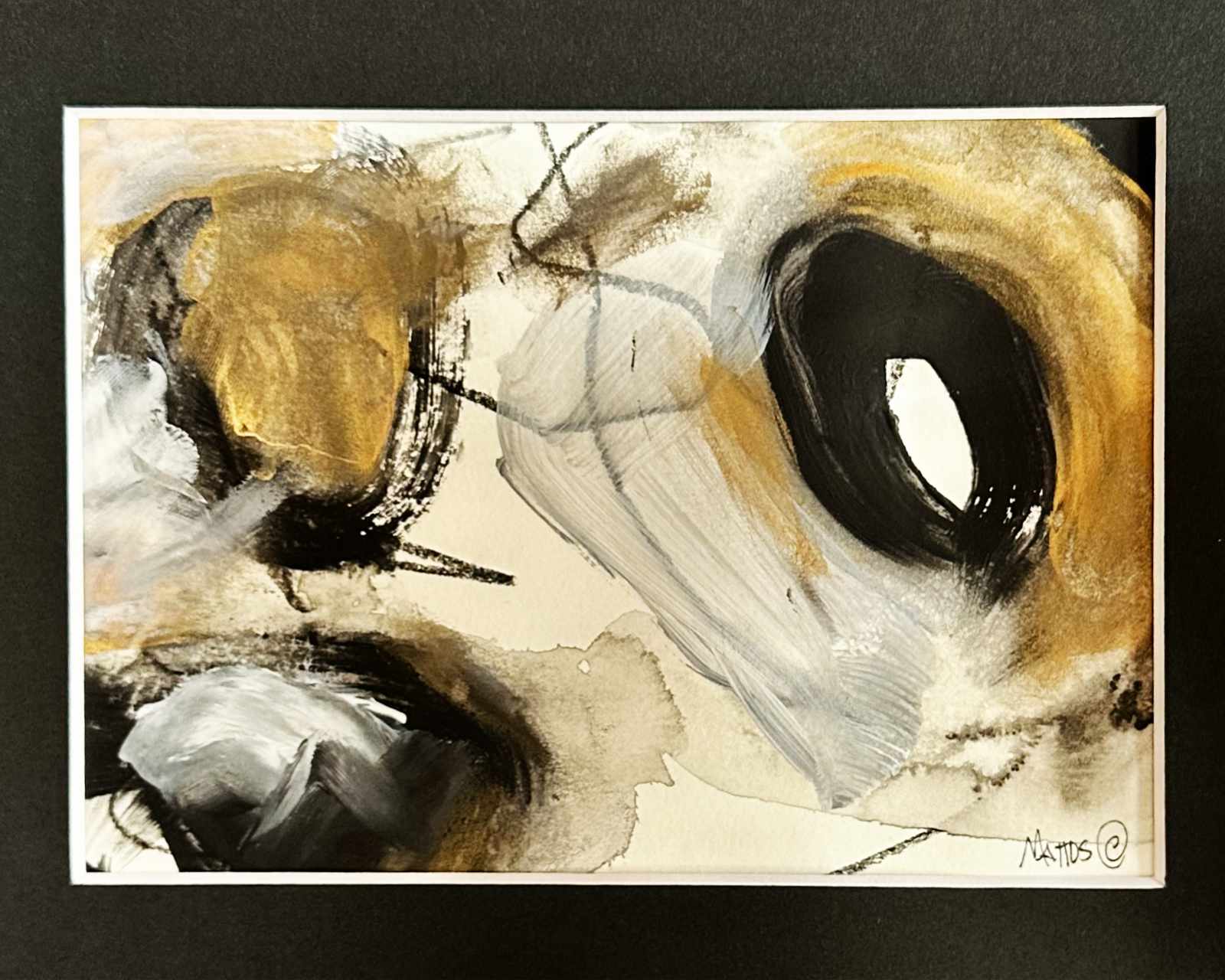 an abstract painting of a rose