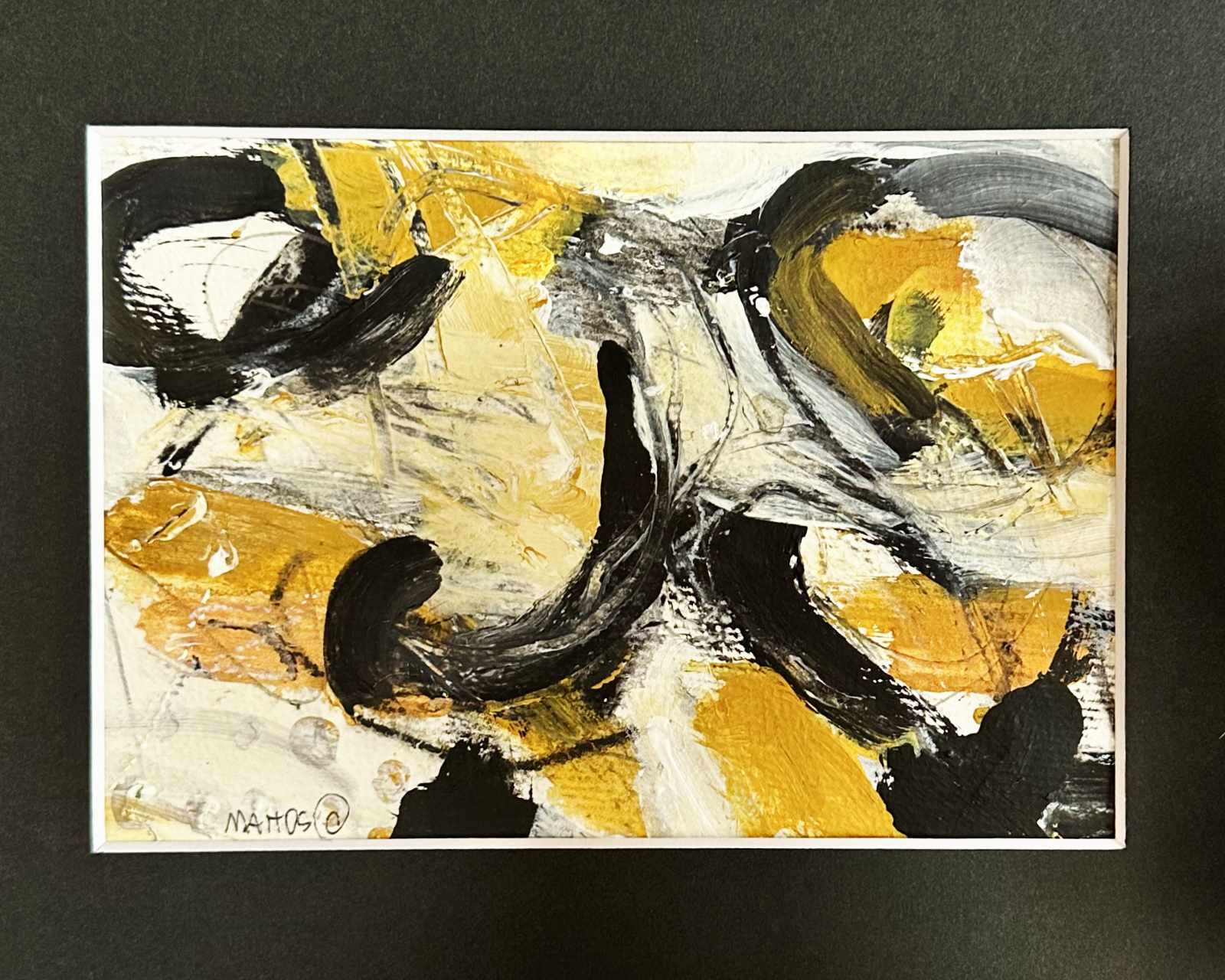 an abstract painting of a rose